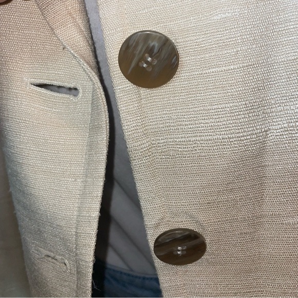 Jones New York Blazer off white 100 percent silk vintage notched sleeve size 4 - Picture 2 of 7